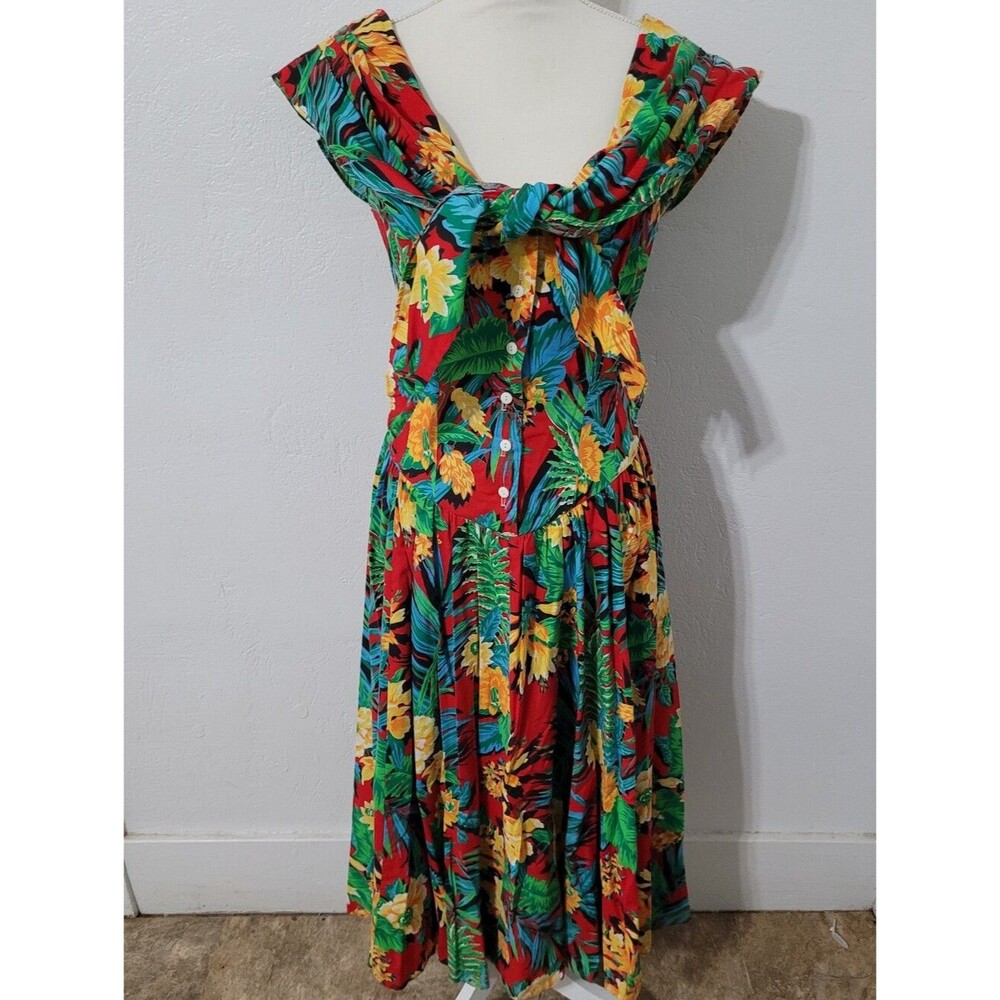 Vintage Tropical Floral 100% Cotton Dress